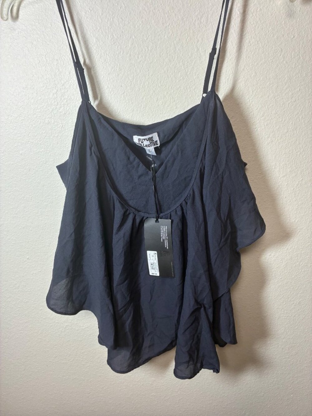 NWT Future Collective Tank Top Blouse Flowy Shirt Gray Size Medium MSRP $34